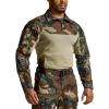 CQR Men’s Combat Shirt Tactical 1/4 Zip Long Sleeve Military BDU Shirts Camo EDC Top with Pockets(Raider Pro Woodland)