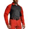 CQR Men’s Combat Shirt Tactical 1/4 Zip Long Sleeve Military BDU Shirts Camo EDC Top with Pockets(Raider Rescue Orange)