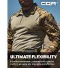 CQR Men’s Combat Shirt Tactical 1/4 Zip Long Sleeve Military BDU Shirts Camo EDC Top with Pockets(Raider Utility Camo)