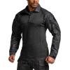 CQR Men’s Combat Shirt Tactical 1/4 Zip Long Sleeve Military BDU Shirts Camo EDC Top with Pockets(Raider Utility Camo Black)