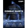 CQR Men’s Combat Shirt Tactical 1/4 Zip Long Sleeve Military BDU Shirts Camo EDC Top with Pockets(Tac Chill Black)