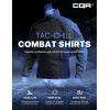 CQR Men’s Combat Shirt Tactical 1/4 Zip Long Sleeve Military BDU Shirts Camo EDC Top with Pockets(Tac Chill Charcoal)