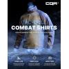 CQR Men’s Combat Shirt Tactical 1/4 Zip Long Sleeve Military BDU Shirts Camo EDC Top with Pockets(Tac Chill Cougar)