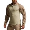 CQR Men’s Combat Shirt Tactical 1/4 Zip Long Sleeve Military BDU Shirts Camo EDC Top with Pockets(Tac Chill Cougar)