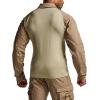 CQR Men’s Combat Shirt Tactical 1/4 Zip Long Sleeve Military BDU Shirts Camo EDC Top with Pockets(Tac Chill Cougar)
