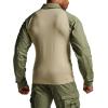 CQR Men’s Combat Shirt Tactical 1/4 Zip Long Sleeve Military BDU Shirts Camo EDC Top with Pockets(Tac Chill Soil Green)