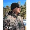 CQR Men’s Fleece Tactical Beanie, Lightweight Army Military Skull Cap, Soft Warm Winter Hat with Small Pocket(Grid Flex Black)