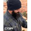 CQR Men’s Fleece Tactical Beanie, Lightweight Army Military Skull Cap, Soft Warm Winter Hat with Small Pocket(Grid Flex Operator Navy)