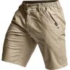 CQR Men’s Flex Casual Cargo Shorts, Lightweight Water Resistant Golf Shorts, Stretch Tactical Work Shorts with Multi-Pocket(Negotiator Alamo Khaki)