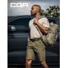 CQR Men’s Flex Casual Cargo Shorts, Lightweight Water Resistant Golf Shorts, Stretch Tactical Work Shorts with Multi-Pocket(Negotiator Soil Green)
