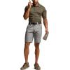 CQR Men’s Flex Casual Cargo Shorts, Lightweight Water Resistant Golf Shorts, Stretch Tactical Work Shorts with Multi-Pocket(Negotiator Stone)