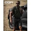 CQR Men’s Flex Casual Cargo Shorts, Lightweight Water Resistant Golf Shorts, Stretch Tactical Work Shorts with Multi-Pocket(Sentinel Black)