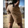 CQR Men’s Flex Casual Cargo Shorts, Lightweight Water Resistant Golf Shorts, Stretch Tactical Work Shorts with Multi-Pocket(Sentinel Cougar)