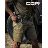 CQR Men’s Flex Casual Cargo Shorts, Lightweight Water Resistant Golf Shorts, Stretch Tactical Work Shorts with Multi-Pocket(Sentinel Soil Green)