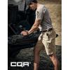 CQR Men’s Flex Casual Cargo Shorts, Lightweight Water Resistant Golf Shorts, Stretch Tactical Work Shorts with Multi-Pocket(Tac Alamo Khaki)