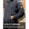 CQR Men’s Full-Zip Tactical Jacket, Soft Warm Military Winter Fleece Jackets, Outdoor Coats with Zipper Pockets(Grid Flex Charcoal)
