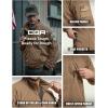 CQR Men’s Full-Zip Tactical Jacket, Soft Warm Military Winter Fleece Jackets, Outdoor Coats with Zipper Pockets(Grid Flex Coyote)