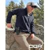 CQR Men’s Full-Zip Tactical Jacket, Soft Warm Military Winter Fleece Jackets, Outdoor Coats with Zipper Pockets(Grid Flex Operator Navy)