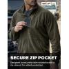 CQR Men’s Full-Zip Tactical Jacket, Soft Warm Military Winter Fleece Jackets, Outdoor Coats with Zipper Pockets(Guardian Army Green)