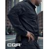 CQR Men’s Long Sleeve Tactical Shirts, Ripstop Military Work Shirts, UPF 50+ Breathable Button Down Outdoor Hiking Shirt(Journeyman Operator Navy)