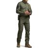 CQR Men’s Long Sleeve Tactical Shirts, Ripstop Military Work Shirts, UPF 50+ Breathable Button Down Outdoor Hiking Shirt(Journeyman Soil Green)