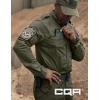 CQR Men’s Long Sleeve Tactical Shirts, Ripstop Military Work Shirts, UPF 50+ Breathable Button Down Outdoor Hiking Shirt(Journeyman Soil Green)