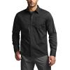 CQR Men’s Long Sleeve Tactical Shirts, Ripstop Military Work Shirts, UPF 50+ Breathable Button Down Outdoor Hiking Shirt(Metro Black)