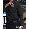 CQR Men’s Long Sleeve Tactical Shirts, Ripstop Military Work Shirts, UPF 50+ Breathable Button Down Outdoor Hiking Shirt(Metro Black)