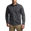 CQR Men’s Long Sleeve Tactical Shirts, Ripstop Military Work Shirts, UPF 50+ Breathable Button Down Outdoor Hiking Shirt(Metro Charcoal)