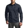 CQR Men’s Long Sleeve Tactical Shirts, Ripstop Military Work Shirts, UPF 50+ Breathable Button Down Outdoor Hiking Shirt(Metro Operator Navy)