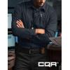 CQR Men’s Long Sleeve Tactical Shirts, Ripstop Military Work Shirts, UPF 50+ Breathable Button Down Outdoor Hiking Shirt(Metro Operator Navy)