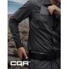 CQR Men’s Long Sleeve Tactical Shirts, Ripstop Military Work Shirts, UPF 50+ Breathable Button Down Outdoor Hiking Shirt(Supervisor Black)