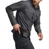 CQR Men’s Long Sleeve Tactical Shirts, Ripstop Military Work Shirts, UPF 50+ Breathable Button Down Outdoor Hiking Shirt(Supervisor Charcoal)