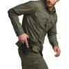 CQR Men’s Long Sleeve Tactical Shirts, Ripstop Military Work Shirts, UPF 50+ Breathable Button Down Outdoor Hiking Shirt(Supervisor Soil Green)