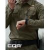 CQR Men’s Long Sleeve Tactical Shirts, Ripstop Military Work Shirts, UPF 50+ Breathable Button Down Outdoor Hiking Shirt(Supervisor Soil Green)