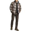 CQR Men’s Plaid Flannel Shirt Jacket, Long Sleeve Soft Warm Sherpa/Quilted Lined Jacket, Outdoor Button Up/Zip-Front Jacket(Stealth Aged Barrel)