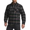 CQR Men’s Plaid Flannel Shirt Jacket, Long Sleeve Soft Warm Sherpa/Quilted Lined Jacket, Outdoor Button Up/Zip-Front Jacket(Stealth Coal Miner)