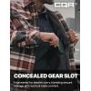 CQR Men’s Plaid Flannel Shirt Jacket, Long Sleeve Soft Warm Sherpa/Quilted Lined Jacket, Outdoor Button Up/Zip-Front Jacket(Stealth Folk Tale)