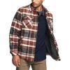 CQR Men’s Plaid Flannel Shirt Jacket, Long Sleeve Soft Warm Sherpa/Quilted Lined Jacket, Outdoor Button Up/Zip-Front Jacket(Stealth Folk Tale)