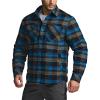CQR Men’s Plaid Flannel Shirt Jacket, Long Sleeve Soft Warm Sherpa/Quilted Lined Jacket, Outdoor Button Up/Zip-Front Jacket(Stealth Forest Oasis)