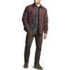CQR Men’s Plaid Flannel Shirt Jacket, Long Sleeve Soft Warm Sherpa/Quilted Lined Jacket, Outdoor Button Up/Zip-Front Jacket(Stealth Harvest)