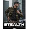 CQR Men’s Plaid Flannel Shirt Jacket, Long Sleeve Soft Warm Sherpa/Quilted Lined Jacket, Outdoor Button Up/Zip-Front Jacket(Stealth Hickory Green)