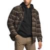 CQR Men’s Plaid Flannel Shirt Jacket, Long Sleeve Soft Warm Sherpa/Quilted Lined Jacket, Outdoor Button Up/Zip-Front Jacket(Stealth Hickory Green)