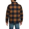 CQR Men’s Plaid Flannel Shirt Jacket, Long Sleeve Soft Warm Sherpa/Quilted Lined Jacket, Outdoor Button Up/Zip-Front Jacket(Wool Jk Buffalo Brown Plaid)