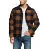 CQR Men’s Plaid Flannel Shirt Jacket, Long Sleeve Soft Warm Sherpa/Quilted Lined Jacket, Outdoor Button Up/Zip-Front Jacket(Wool Jk Buffalo Brown Plaid)