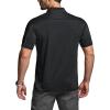 CQR Men’s Polo Shirts, Tactical Short Sleeve Golf Performance Shirts, Lightweight Dry Fit UPF 50+ Pique(Commander Black)
