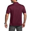 CQR Men’s Polo Shirts, Tactical Short Sleeve Golf Performance Shirts, Lightweight Dry Fit UPF 50+ Pique(Commander Burgundy)