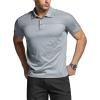 CQR Men’s Polo Shirts, Tactical Short Sleeve Golf Performance Shirts, Lightweight Dry Fit UPF 50+ Pique(Commander Light Grey)