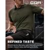CQR Men’s Polo Shirts, Tactical Short Sleeve Golf Performance Shirts, Lightweight Dry Fit UPF 50+ Pique(Frost Basic Army Green)