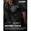 CQR Men’s Polo Shirts, Tactical Short Sleeve Golf Performance Shirts, Lightweight Dry Fit UPF 50+ Pique(Frost Basic Black)